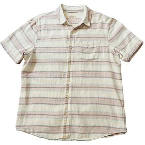 Marine Layer Women’s White, Pink & Blue Striped Button Down Shirt Size M/L